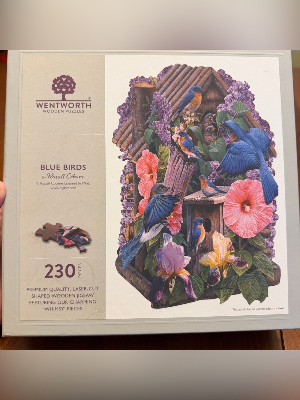 Wentworth Wooden Puzzles Blue Birds 230 Piece Jigsaw Puzzle No. 860206 Complete